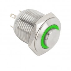 PB-16-NO(LED)-rdgn Piros-zöld LED-es nyomógomb LED-es - NO - 16mm - ezüst